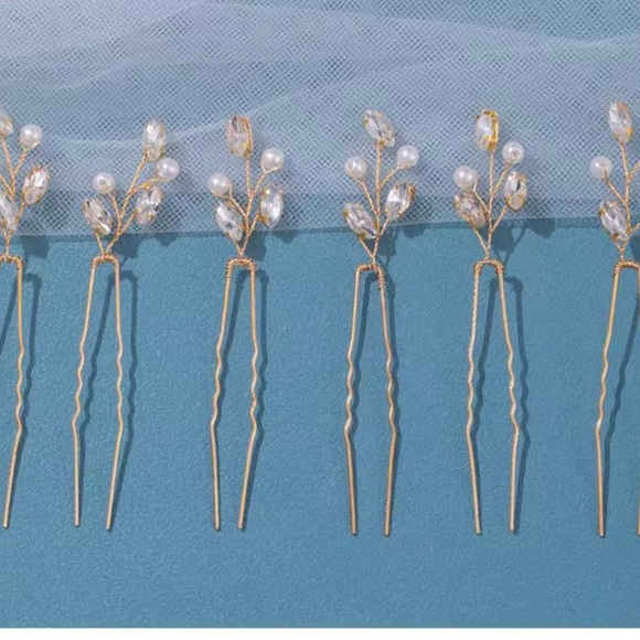 6Pcs Bridal Hairpins Wedding Headpiece